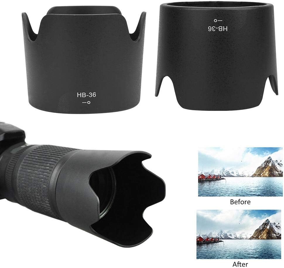 HB-36 Camera Mount Lens Hood, Plastic Lens Hood Replacement Lens Cover for AF-S VR Zoom 70-300mm f/4.5-5.6G IF-ED