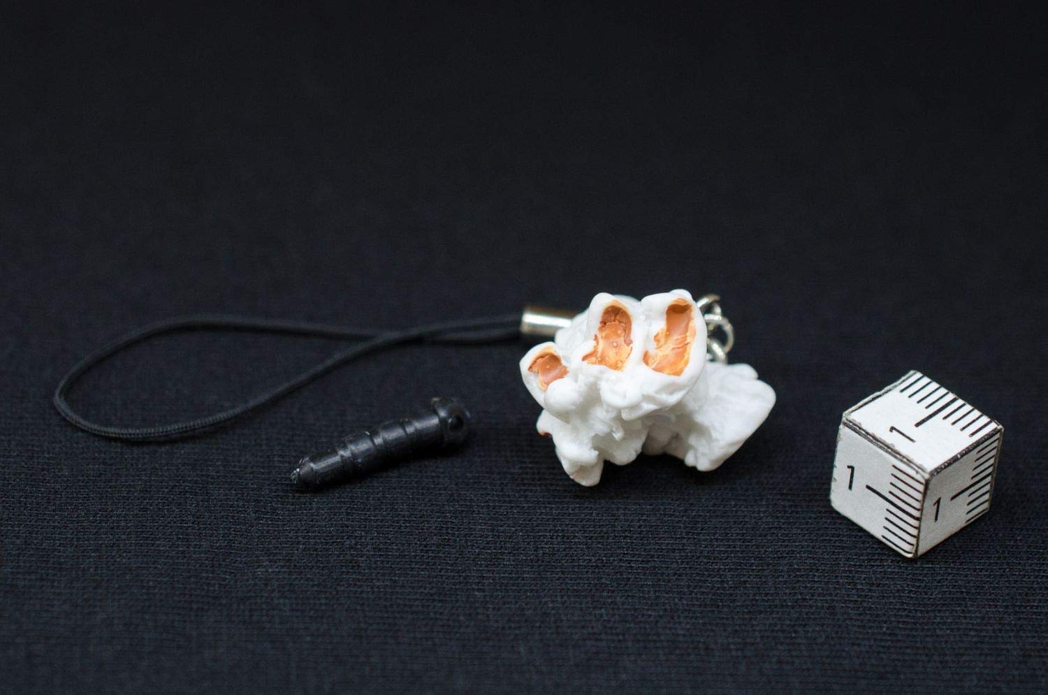 Miniblings pop-corn Pendentif pour téléphone mobile pop-corn cinéma mobile pendentif bijoux faits à la main 3D I Porte-clé Porte-clés