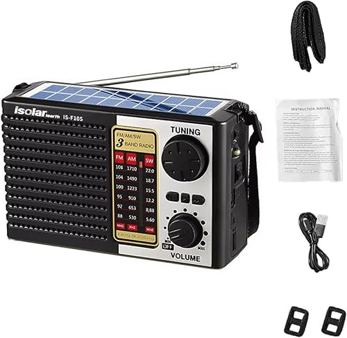 ikaufen Altavoz portátil solar FMAM SW Radio Digital Bluetooth Reproductor MP3 recargable Viene con una linterna y correa para la muñeca