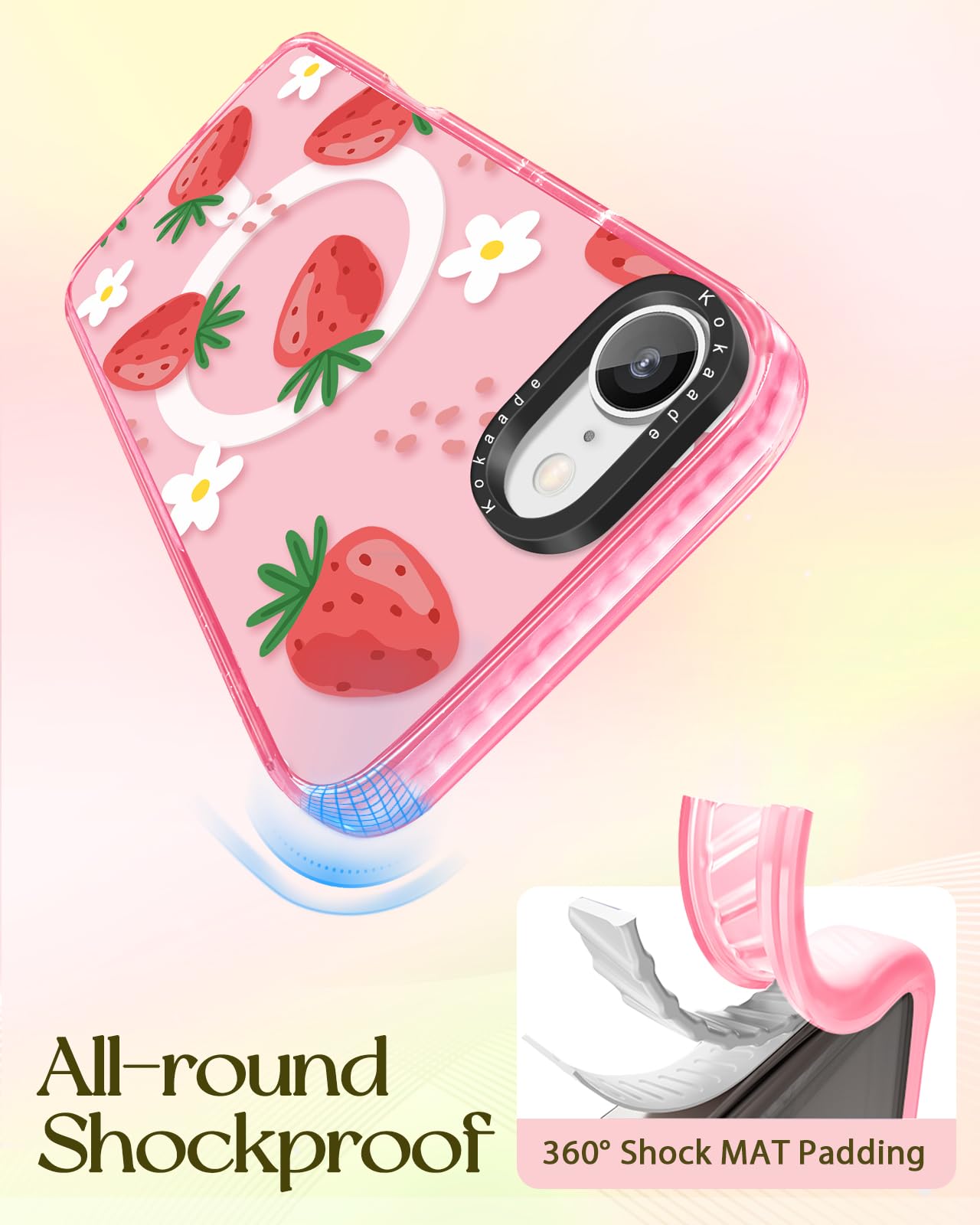 Sonix Phone Case For IPhone 15 Pro Max | Compatible With MagSafe | 10ft Drop Tested | Strawberry Shortcake Vintage - View #2