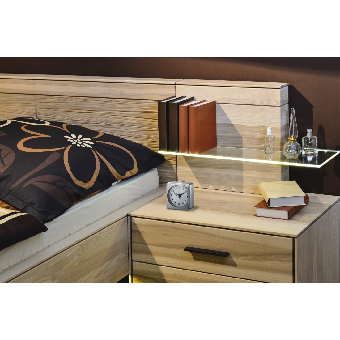Hama A50 Quartz table clock Argento Quadrato
