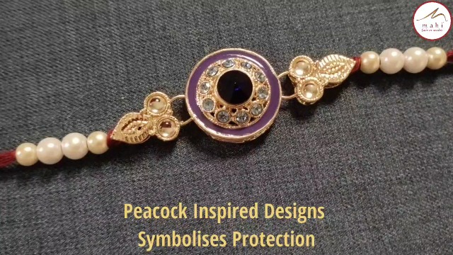 Mahi Designer Meenakari Rakhi Combo With Crystal & Pearl - Gold & Rose Gold Plated For Brother (Set Of 4) - View #9