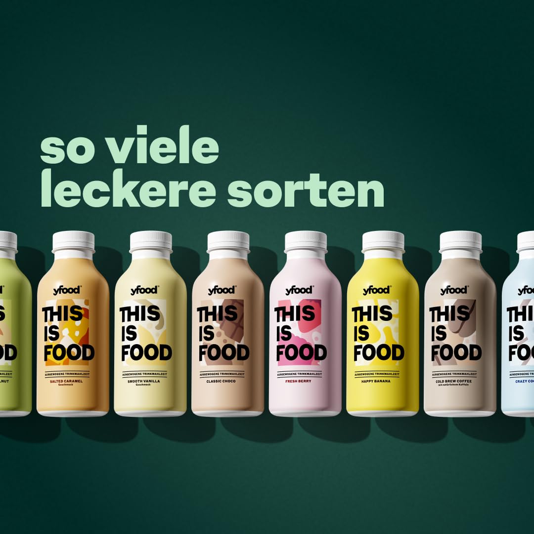 yfood Trinkmahlzeit Vegan Berry, 12 x 500 ml, mit 28 g Protein pro Drink