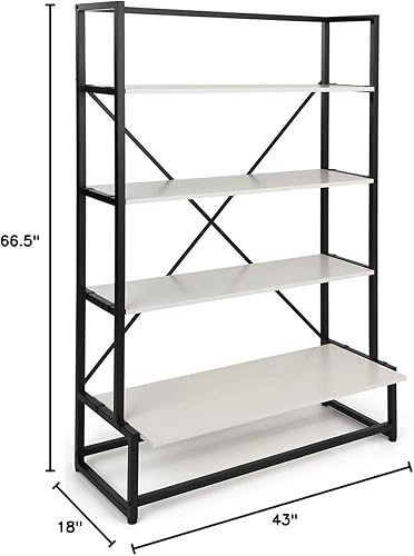 Miniatura 3 de Displays2go Estantería portátil con 4 niveles soporte de suelo madera de Paulownia - blanco SMPSU1SU
