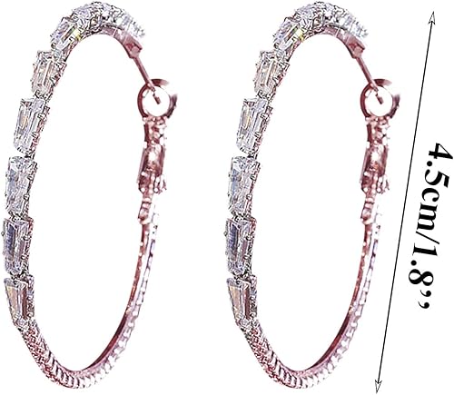 Miniatura 6 de Pendientes grandes con diamantes de imitación circulares finos y colgantes dorados y plateados, elegantes aretes de diamantes de imitación para boda