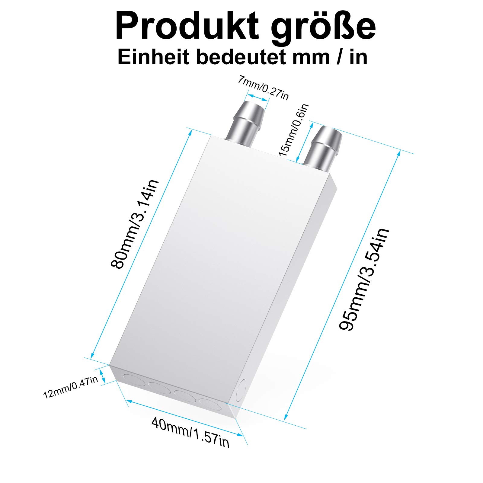 Clyxgs Radiatore di Raffreddamento Ad Acqua, 12 Tubi Alluminio
