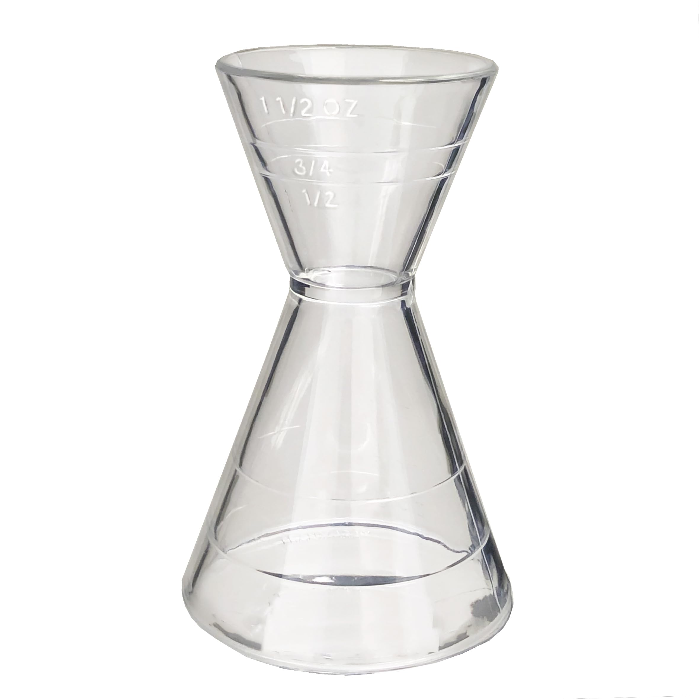 Clear Plastic Super Double Jigger Shot Glass Mixed Drink Measurer