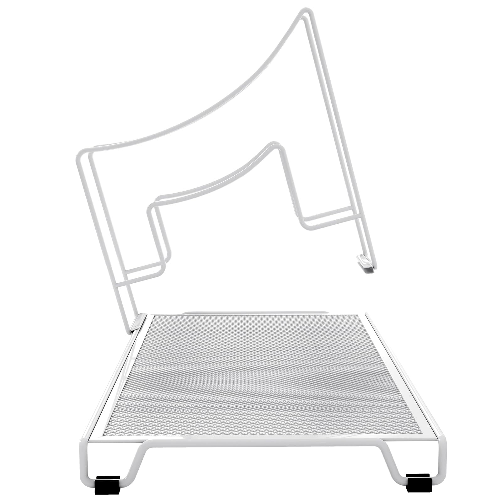 EasyPAG 5 Compartiments Métal Porte Revue Vertical Corbeilles à Courrier A4 Banette de Rangement Bureau Organisateur de Magazine Range Document Bannette Papier,Blanc