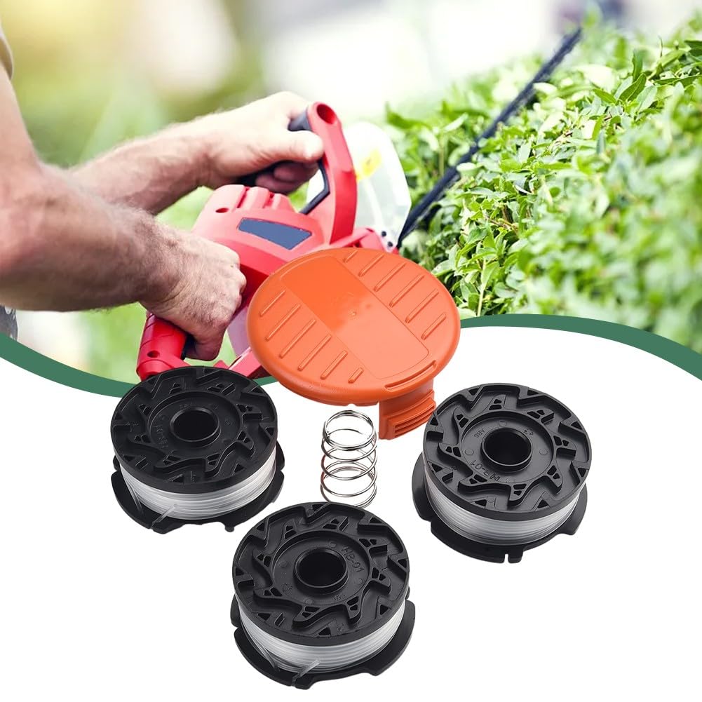 Juego de 3/6 bobinas de repuesto con hilo para Black &Decker AF-100 Eater, 0,065 pulgadas x 30 fu?, función de avance automático, compatible con desbrozadora GH400 GH500 GH600 GH900 CST1000 MTC220