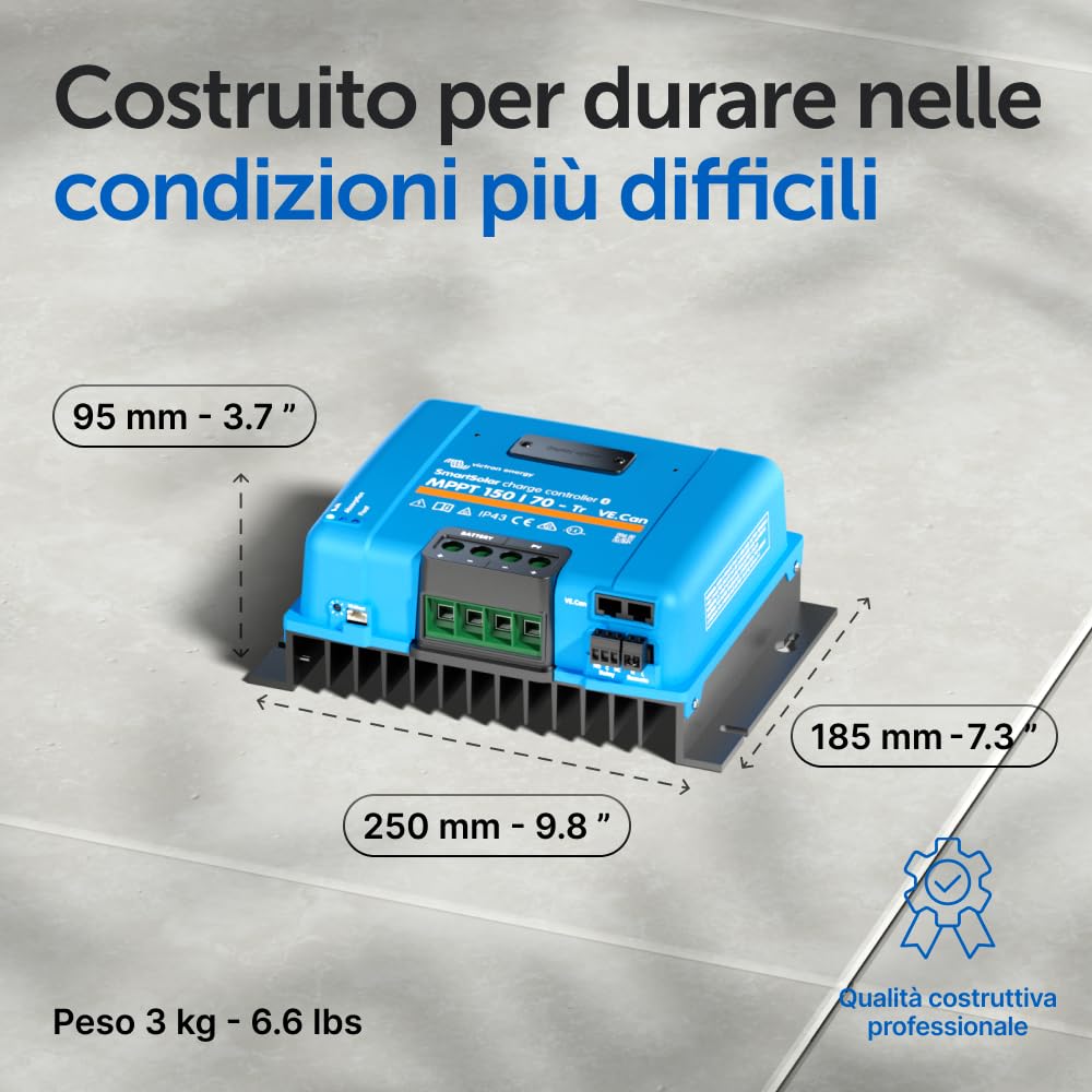 Victron Energy SmartSolar MPPT Tr VE.Can 150V 70 amp 12/24/36/48-Volt Regolatore di Carica Solare (Bluetooth)