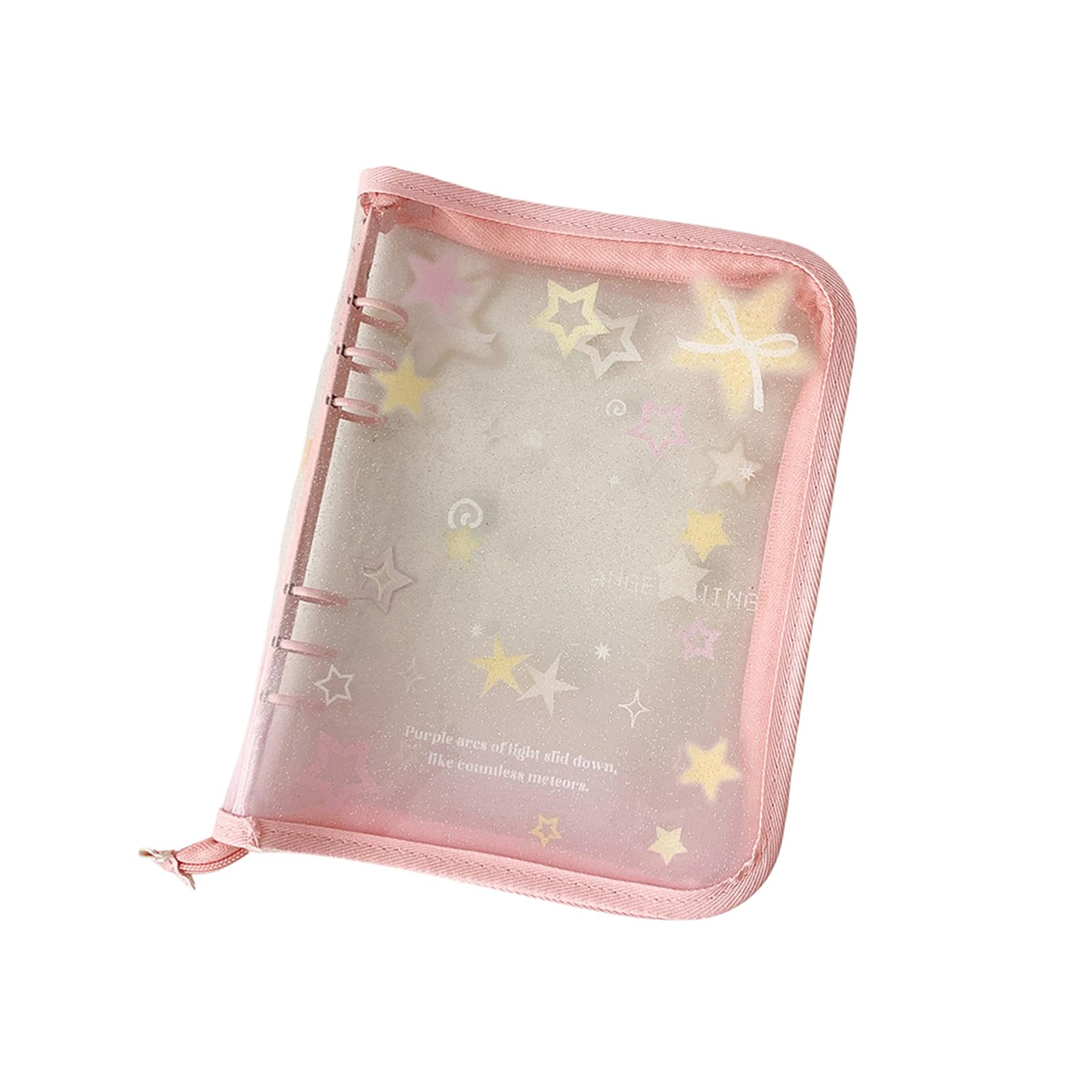 Nucelit Zippered Closures Clear PVC Card Collect Album Shell Display Book Binder 6 Rings Cover for Collectors Enthusiasts Gift Clear PVC Album Cover