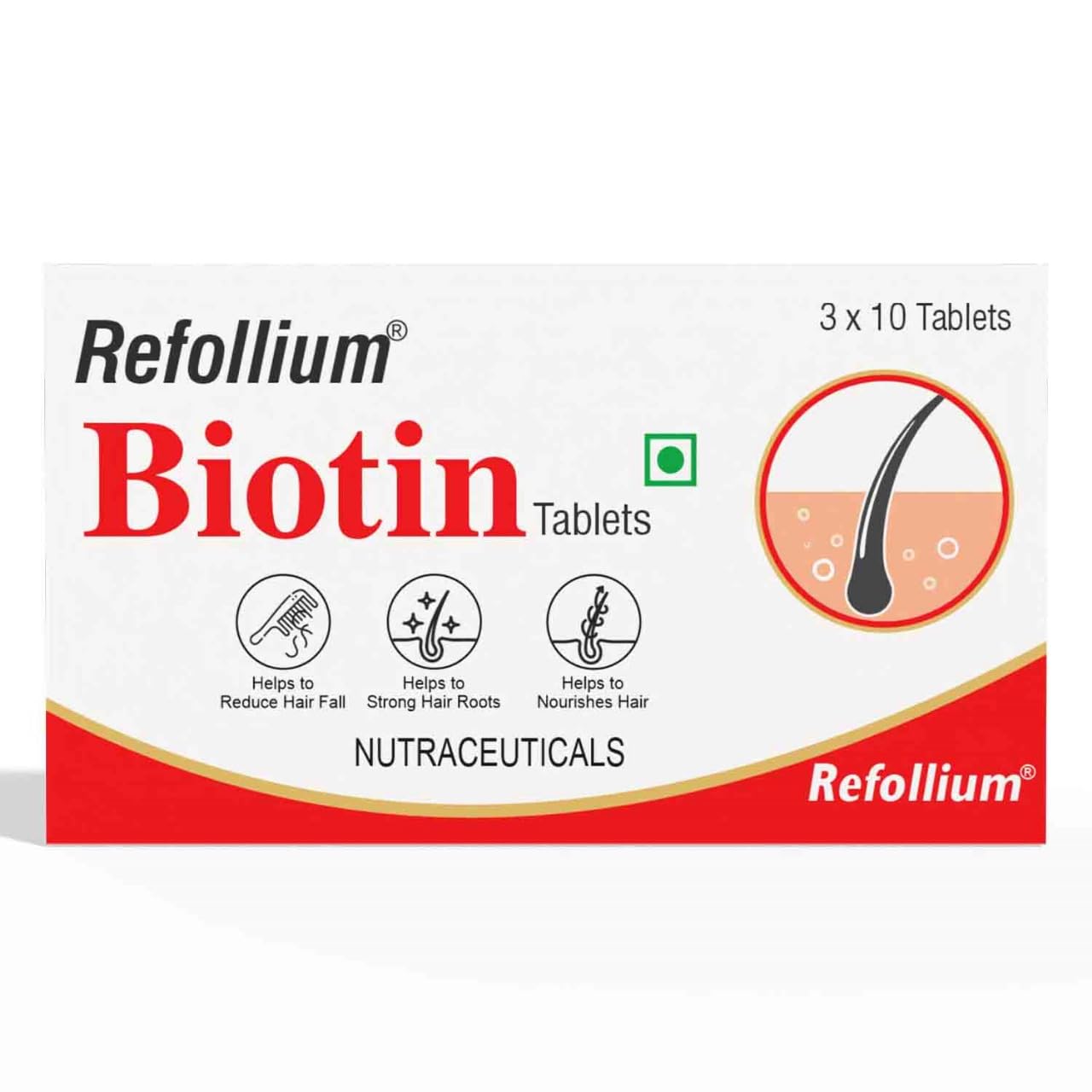 Refollium Biotin Maximum Strength For Hair Growth & Hair Fall Control (ONE TABLET DAILY AFTER FOOD) (1 month supply) (B09R27ZGND) Amazon Price History, Amazon Price Tracker