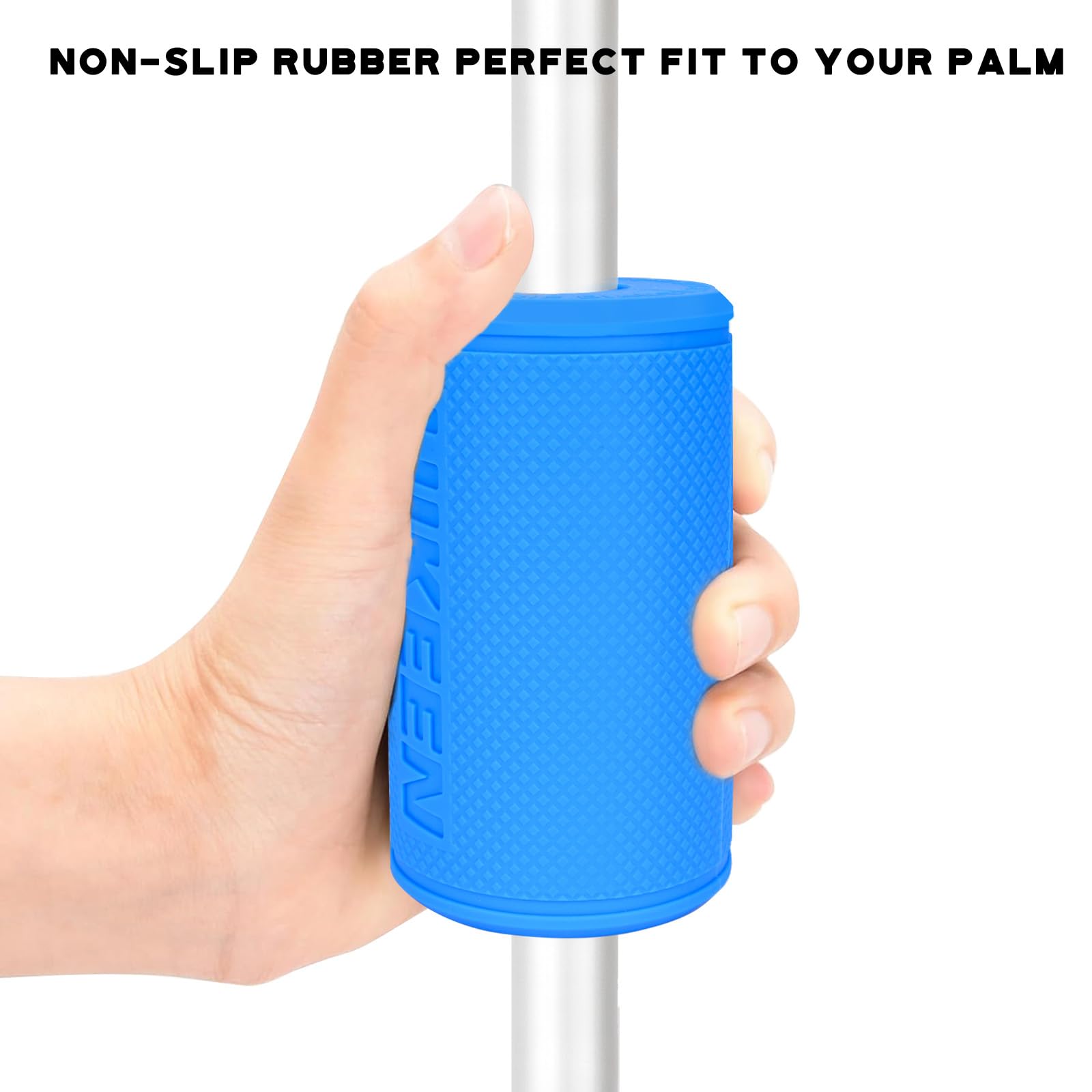 Hikeen Thick Bar Dumbbell Grips, Non Slip Hard Rubber Barbell Grips for Weight Lifting, Muscle Building - 2.75