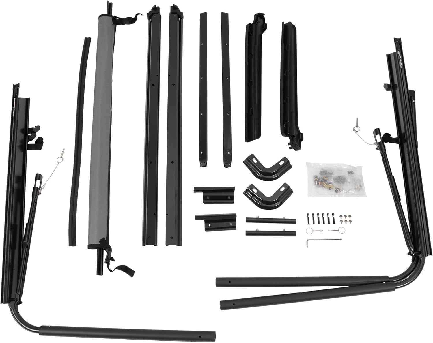 Soft Top Support Compatible with 1987-1995 Jeep Wrangler YJ W/Squared Front Upper Half Doors, Replacement Convertible Soft Top Frame Bracket Aluminum, Steel