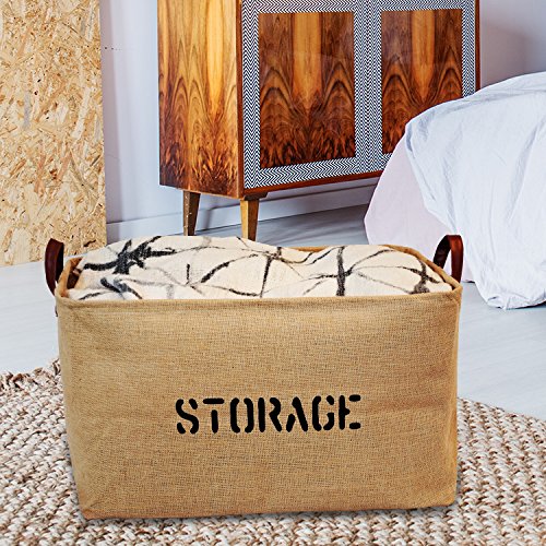 New OrganizerLogic Storage Bins - 22" x 15" x 14" - Extra Large Jute Storage Baskets - Help You Organize Toys, Laundry, Clothes, Baby Nursery, Kids Rooms (XLarge)