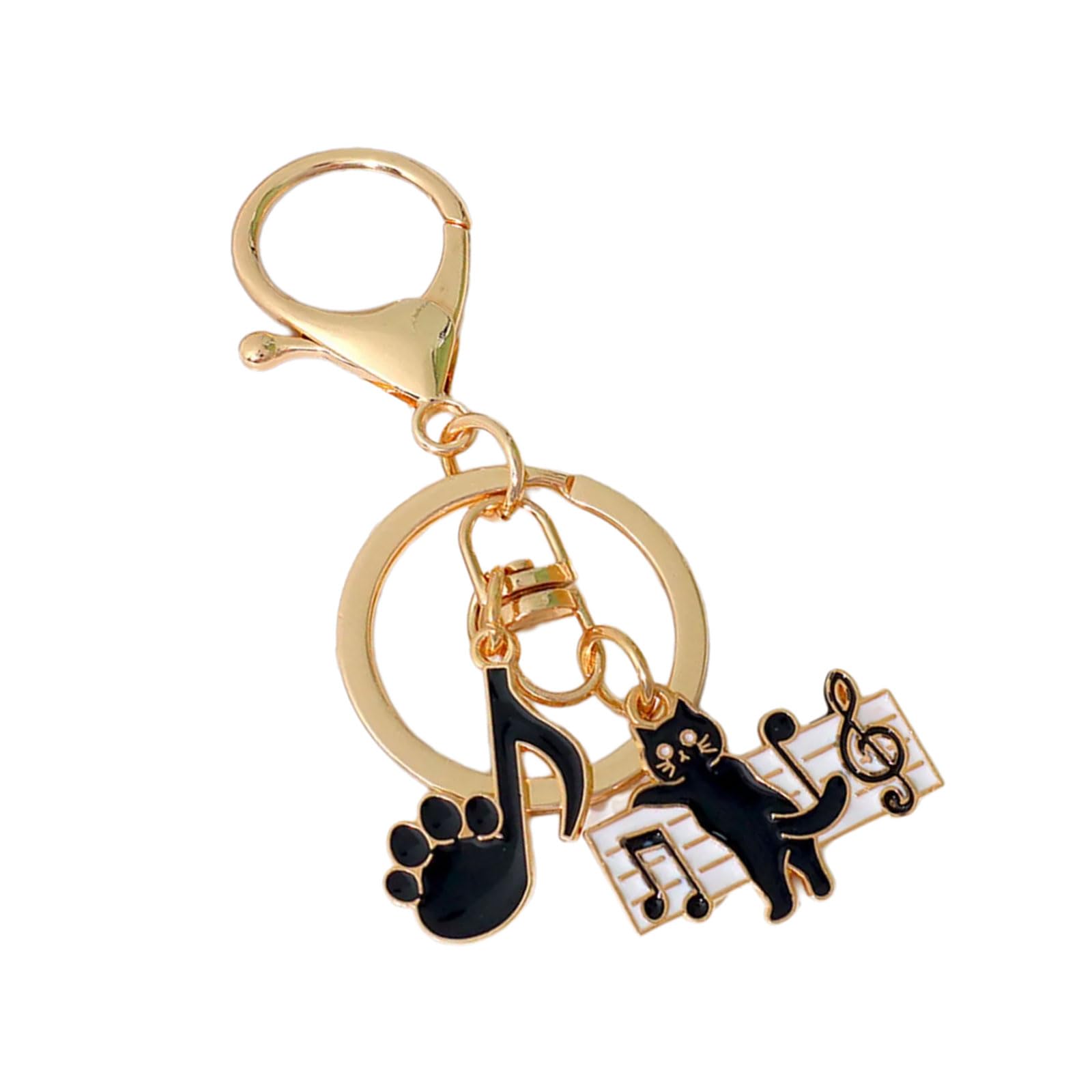 Maxtonser Cats Piano Keyring Music Cats Keychain Creative Car Chain Music Note Keyrings Hanging Ornaments Bag Charm for Woman
