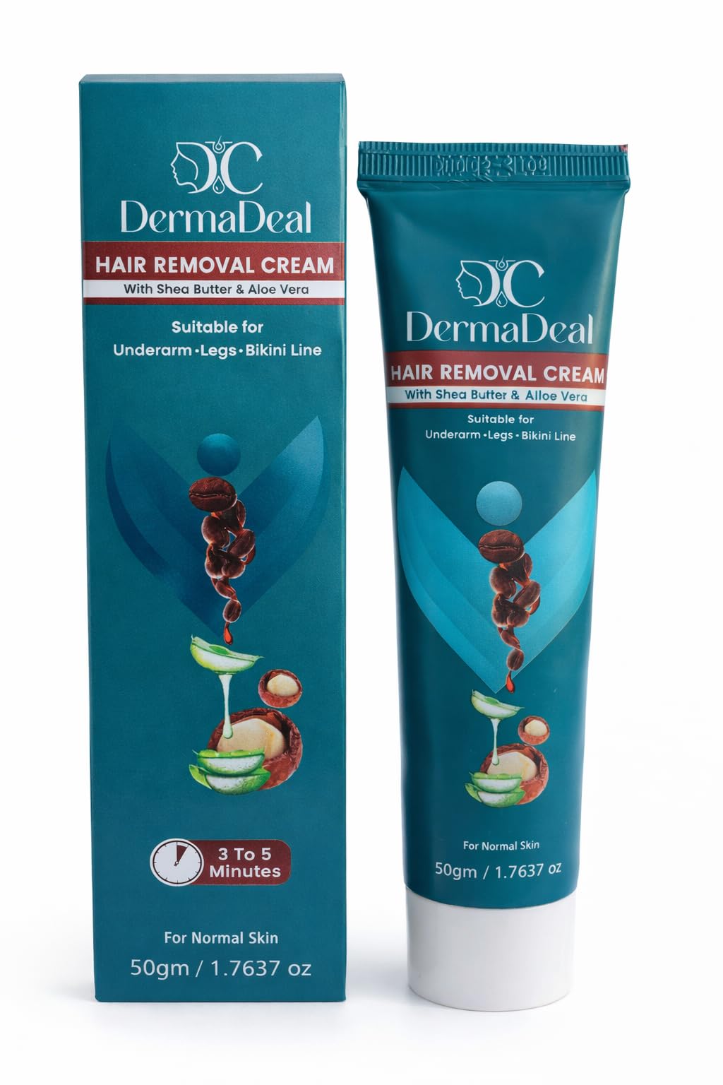 Painless coffee Hair Removal Cream 50g | With Aloe Vera & Shea Butter | Quick 3–5 Minute Hair Removal | For Underarms, Legs & Bikini Line | Smooth & Moisturized Skin | Pack Of 2-image-46