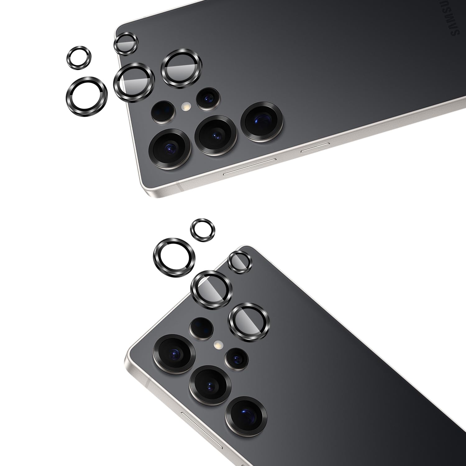 用 galaxy s25 Ultra カメラレンズ 保護 カバー 2枚 【2枚セット 日本旭硝子製】 用 Galaxy S25 Ultra カメラフィルム 用 ギャラクシーs25 Ultra 強化ガラス レンズ保護フィルム ケース 硬度9H 全面保護 耐衝撃 飛散防止 黒縁取り 露出オーバー防止 防塵 自動吸着 気泡ゼロ 貼り付け簡単 用 galaxy s25 Ultra ガラスフィルムカメラ