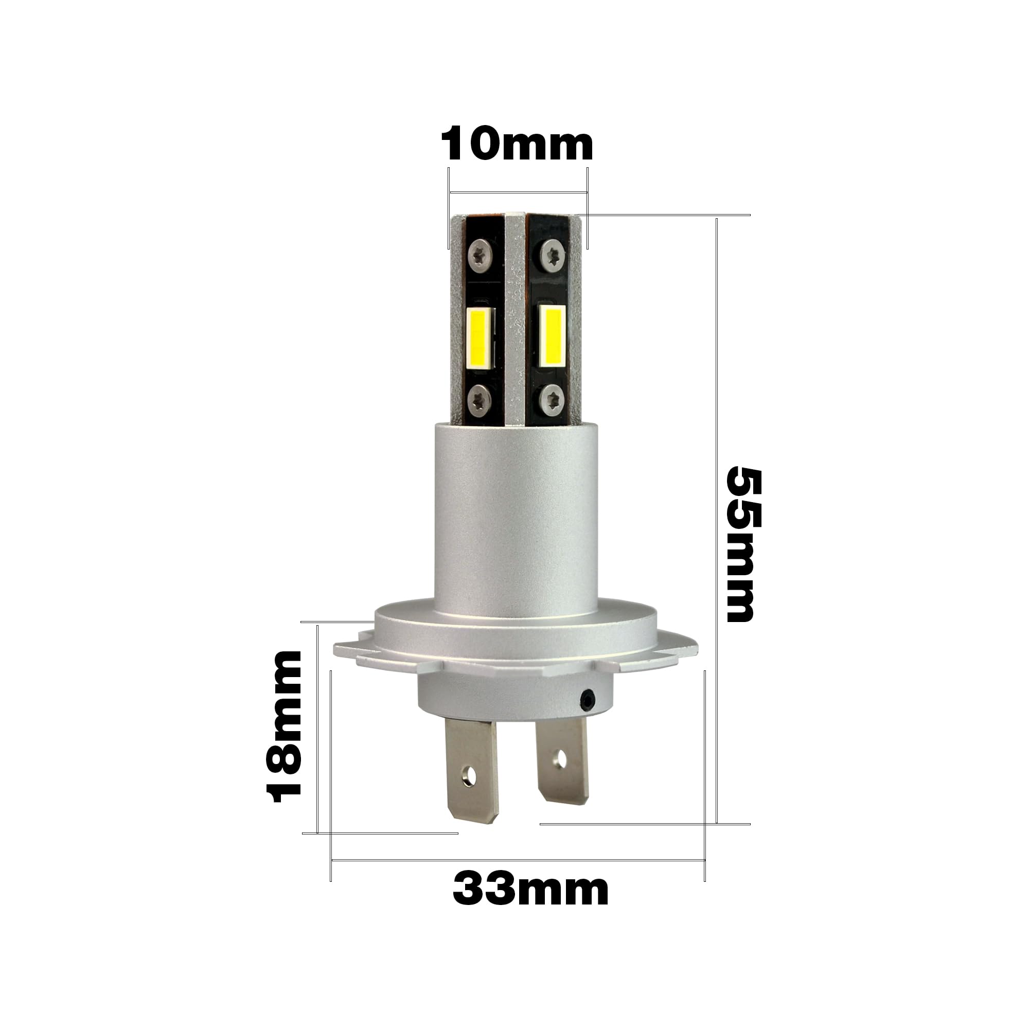 Simoni Racing Z36 iLuz Konwersja LED 360 stopni, zestaw 2 żarówek LED 360° z przyłączem H7 - H18, mały rozmiar do samochodów i motocykli z białym światłem 6500°K