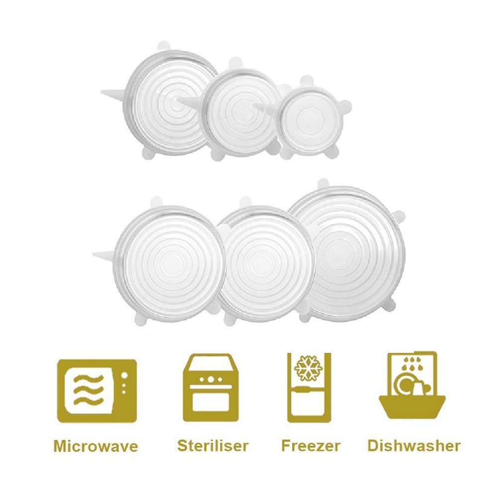 BITEYI Silicone Stretch Lids 6-Pack of Various Sizes,Food ...