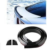Banseko 3D Carbon Fiber PU Car Trunk Roof Spoiler Lip Kit - 59" Bendable, Peel & Stick No-Drill Install for Universal Sporty Look (Black)