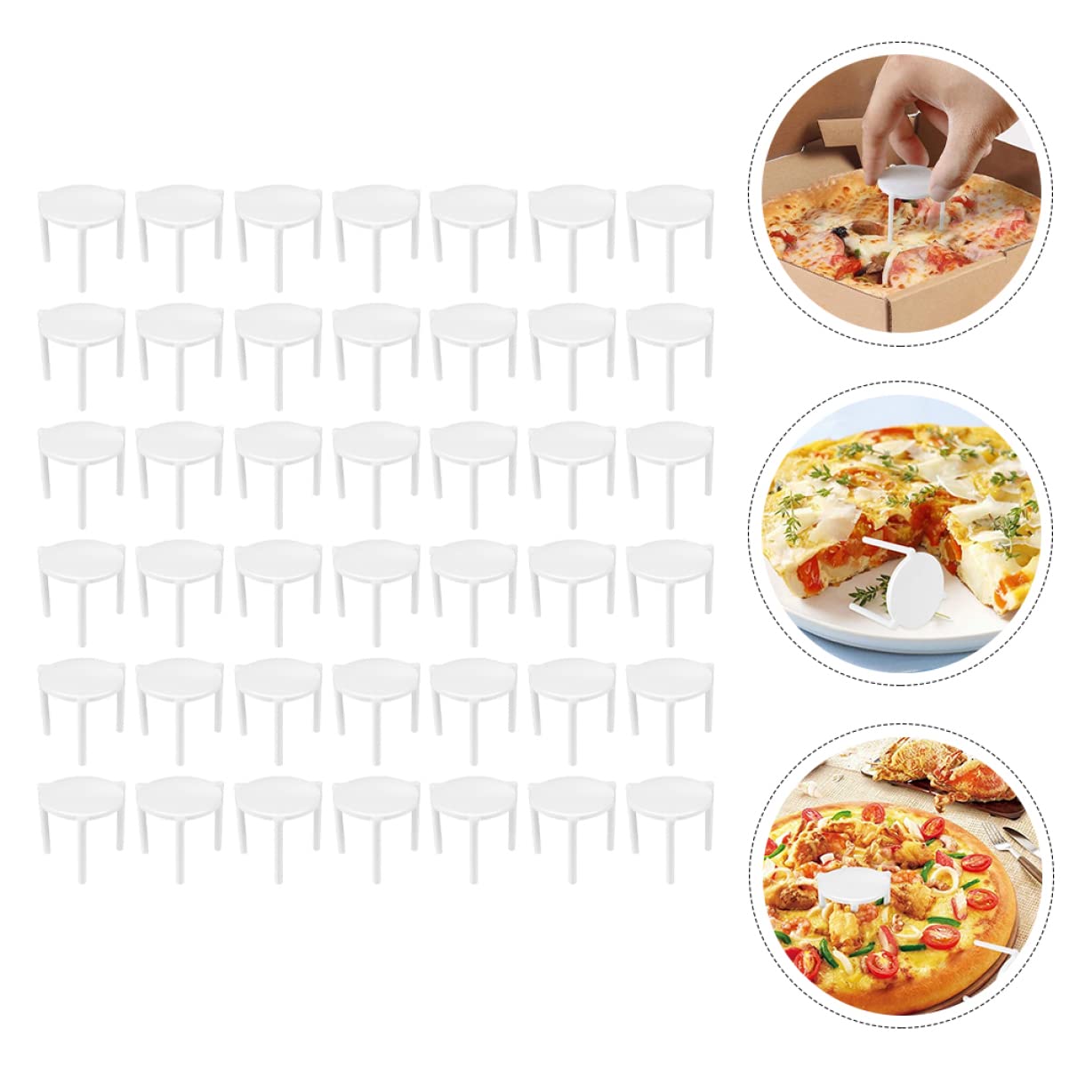Alipis 100pcs Pizza Stand Plastic Brackets for Home and Restaurant Use Support Frame for Preventing Pizza Adhesion and Crush Damage