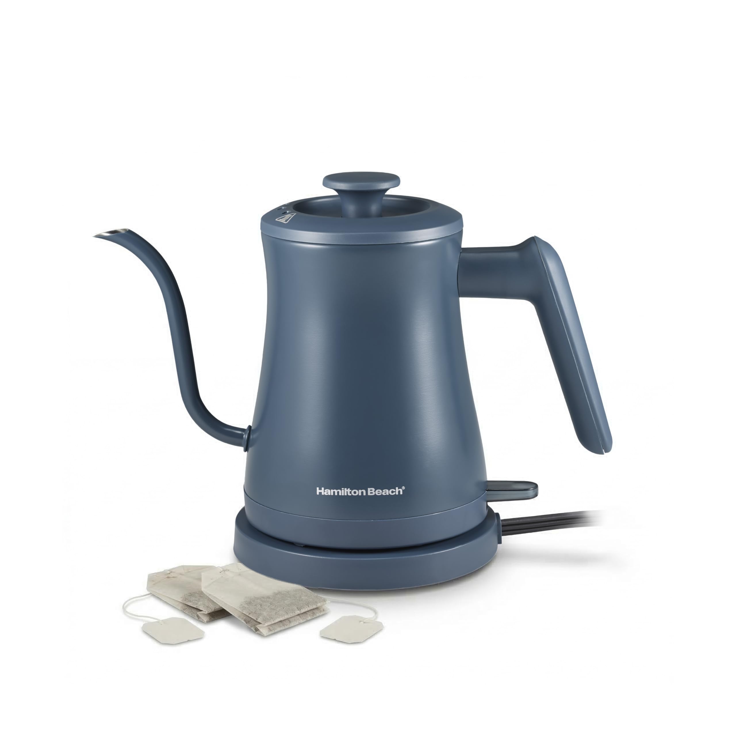 Compact 20 oz. / 0.6 Liter Gooseneck Electric Kettle by Hamilton Beach – 20 oz., 20.0 fluid_ounces, Stainless Steel, Kitchen Makeover Blue, Model 41047