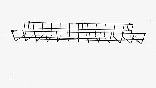 Miniatura 5 de Organizador de cables para debajo del escritorio, bandeja de alambre de 14 pulgadas, cesta de gestión de cables de mesa, canaleta de cables de