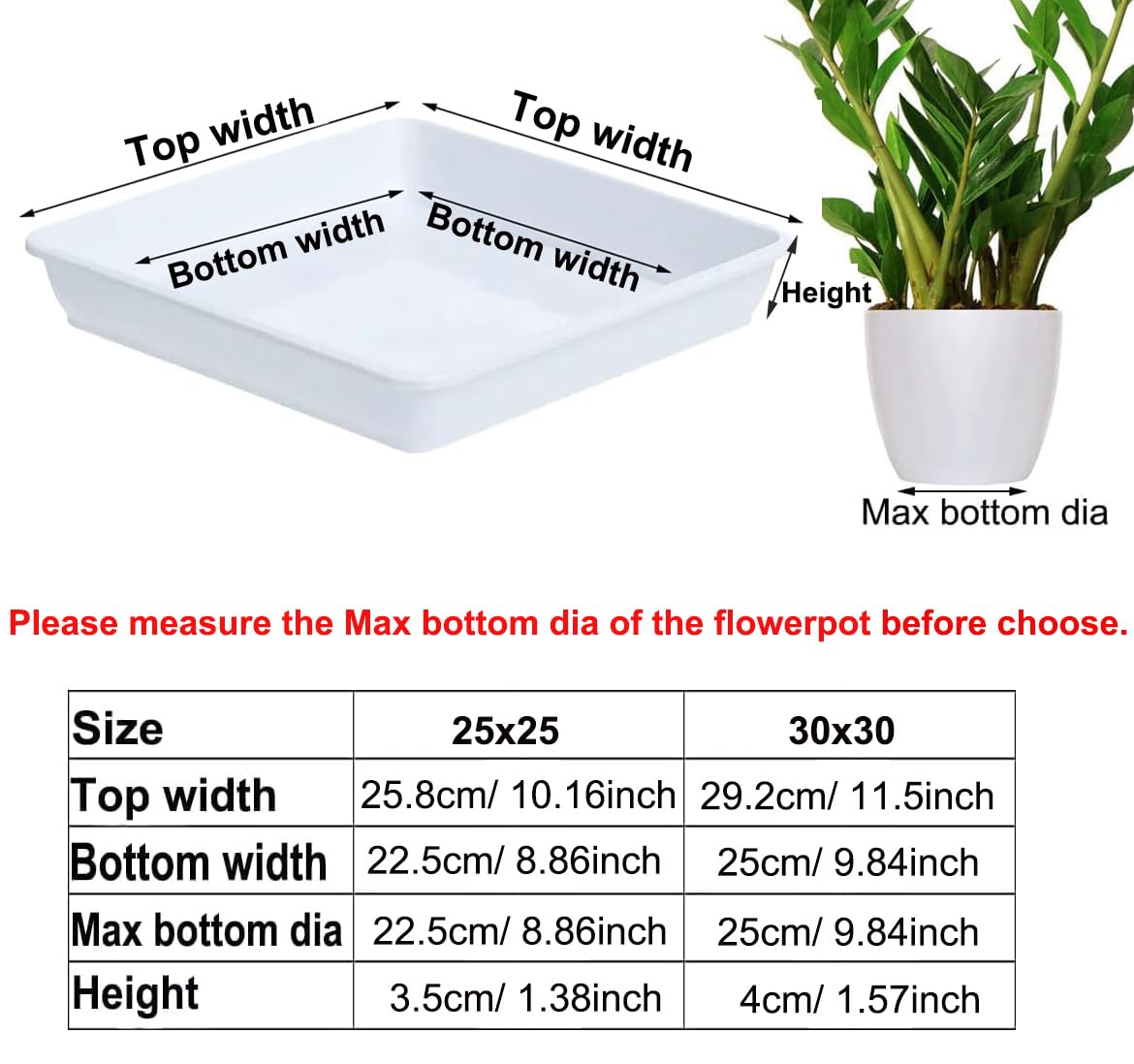 Sottovaso Matter Quadrato in plastica 100% riciclata da esterno per fiori e piante / Grigio