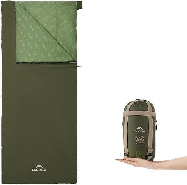 Naturehike Sac de couchage rectangulaire sans fréon sac de couchage compact léger, sac de couchage ultra-léger enveloppant Portable, étanche avec sac de compression pour le camping, voyage