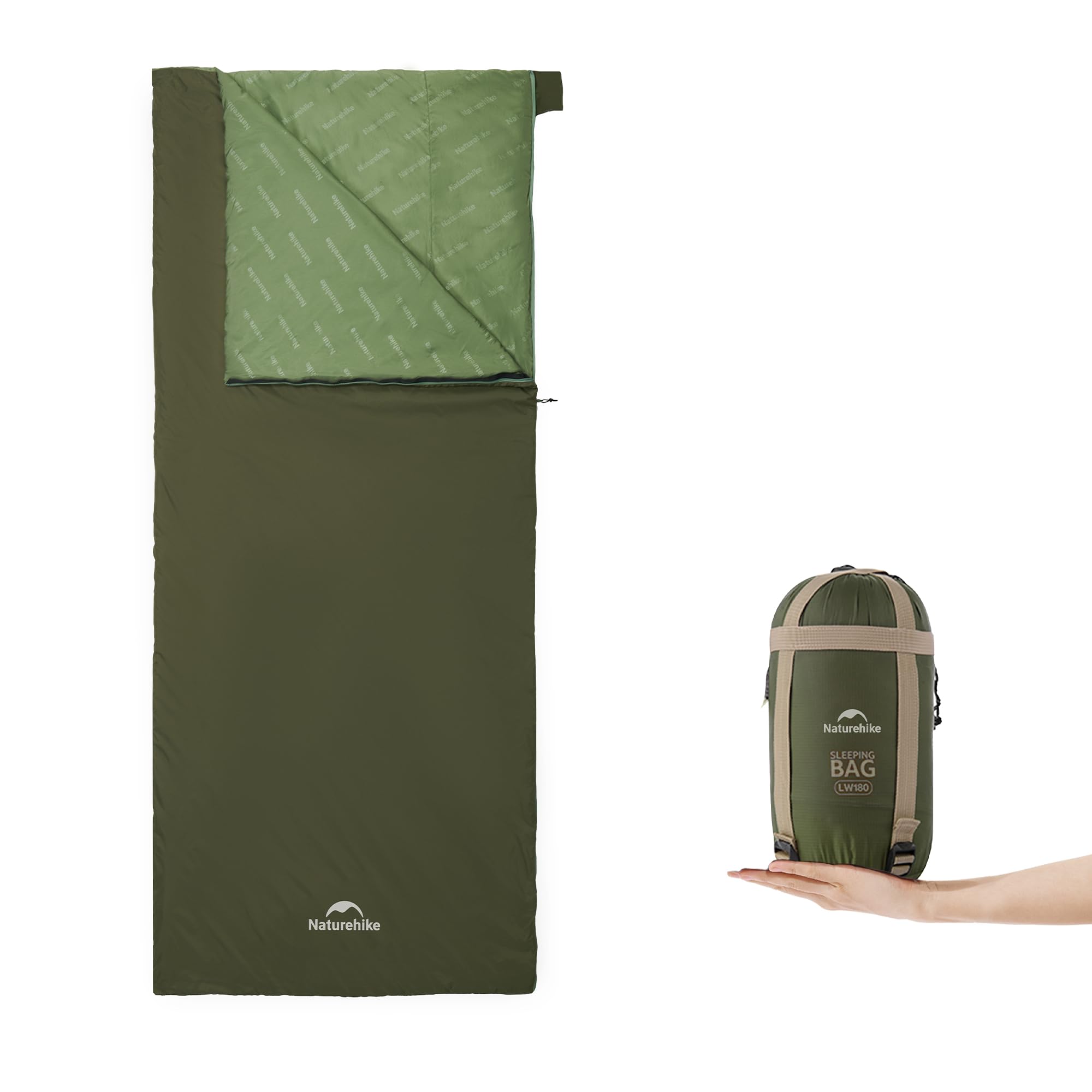 Naturehike Schlafsack Ultraleicht Mini Kleines Ultraleicht 680/760g für 3 Jahreszeiten mit 190x75/205x85cm zum Wandern Rucksackreisen Camping bei ca. 15°C Verwenden