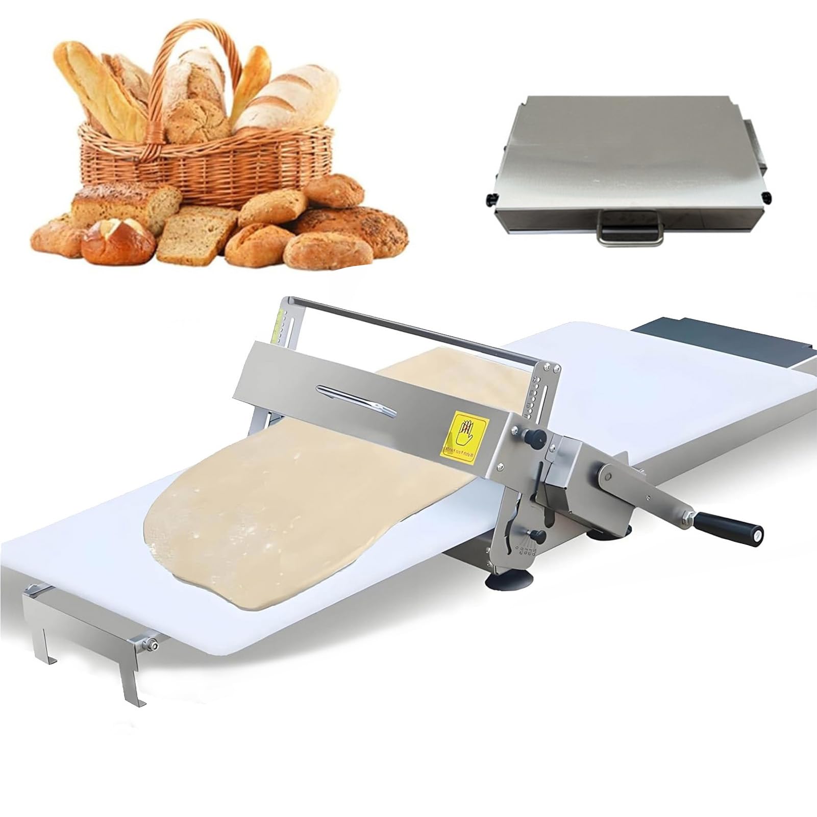 Sfogliatrice Pasticceria Inox, Manuale Pieghevole Macchina per la Pasta, Gamma di Spessore 0-27 Mm, Utensile Essenziale per Pasticceria E Panetteria Artigianale