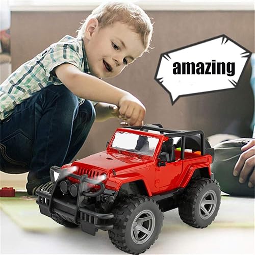 Miniatura 3 de YesToys Juguete de coche todoterreno militar de combate por fricción con luces y sonidos divertidos Azul, Verde, Rojo, Amarillo