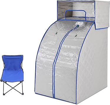 Steam Sauna Spa Portable Foldable Personal Sauna Tent can Reduce Stress Fatigue Indoor Home with Remote Control Gray