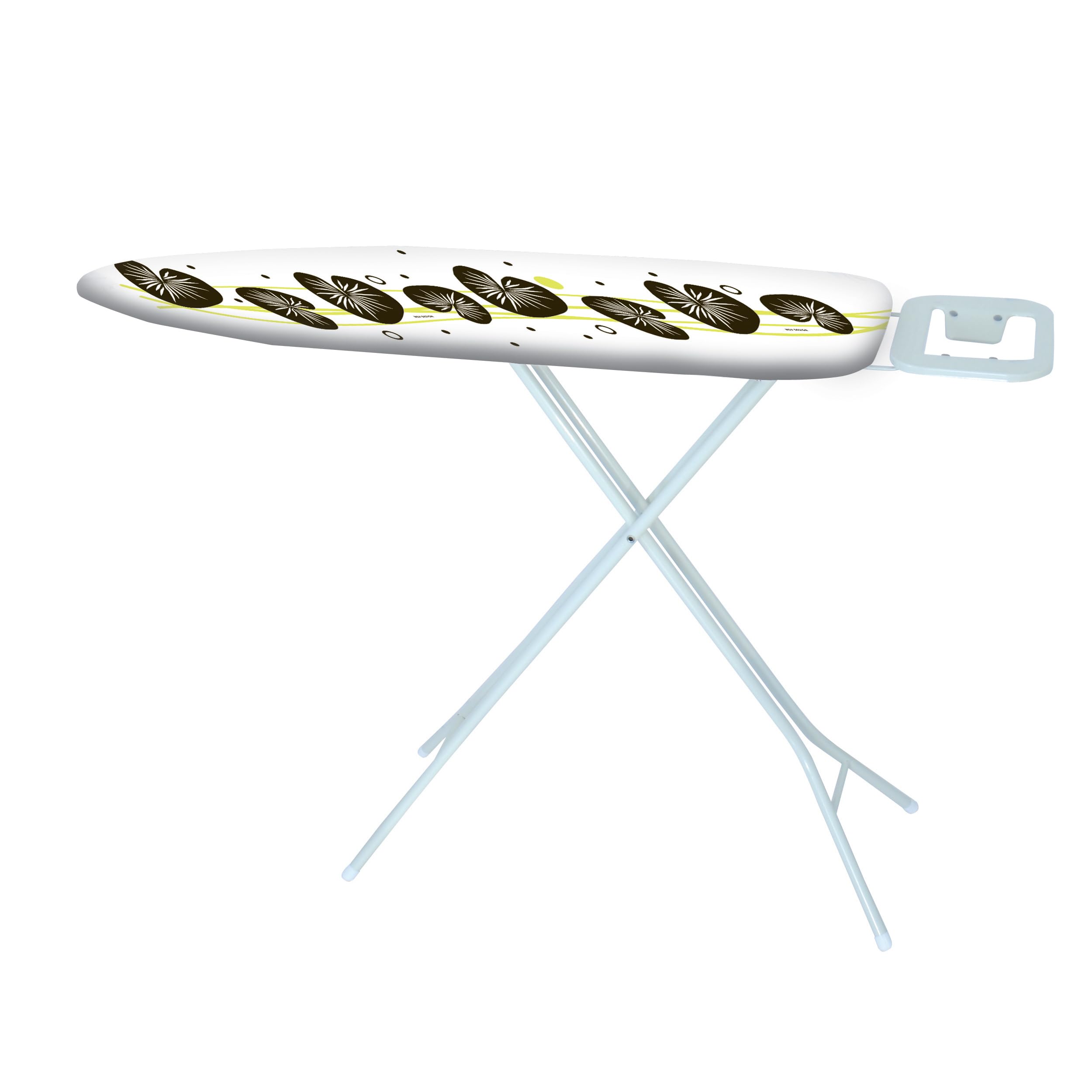 MSV - Asse da stiro modello Eco - 10 posizioni - Altezza regolabile fino a 90 cm - 130x33x90 cm - Pieghevole - Poggiaferro a forma di H - Motivi casuali