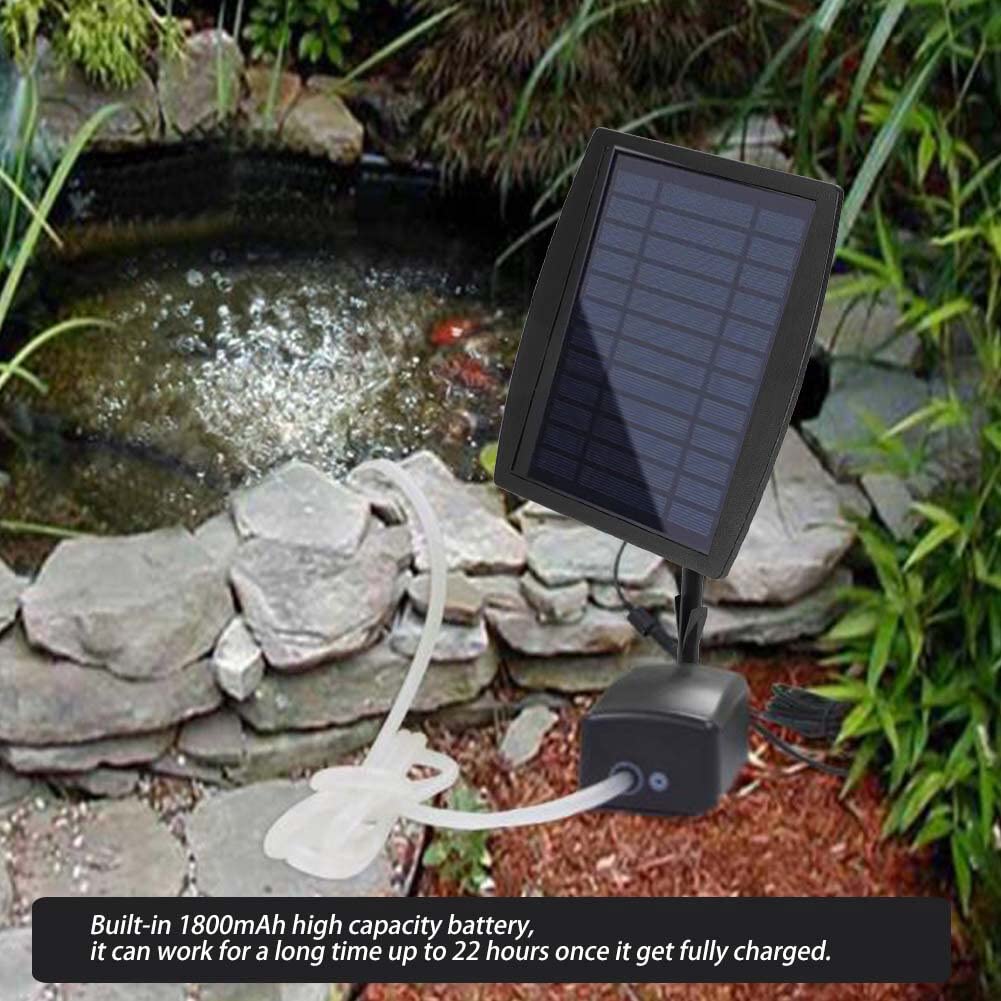 Pompa ad aria ad energia solare, ad energia solare, pompa ad ossigeno solare plug-in per acquario, ossigenatore per acquario, per piscine all'aperto, laghetti, acquari e giardini