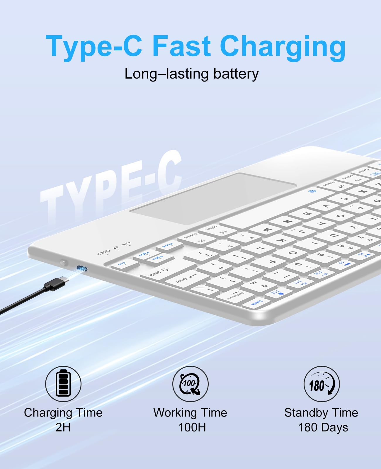 Funda de teclado para Samsung Galaxy Tab S11 de 11 pulgadas 2025, teclado táctil inalámbrico desmontable para tablet S11 con soporte para bolígrafo, trackpad multitáctil, funda inteligente con teclado
