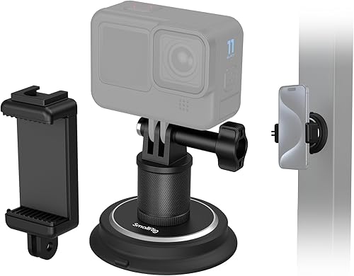 SMALLRIG Soporte de ventosa magnética 2 en 1, potente soporte de cámara para Gopro, para Insta360 y teléfono, rotación de 360 para coche y gimnasio SMALLRIG Soporte de ventosa magnética 2 en 1, potente soporte de cámara para Gopro, para Insta360 y teléfono, rotación de 360 para coche y gimnasio