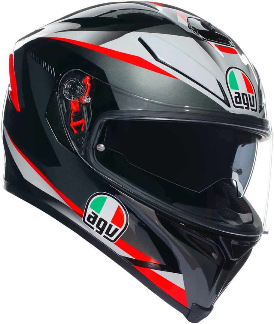 AGV CASCO K5 S E2205 MULTI MPLK PLASMA BLACK/GREY/RED MS Auto e Moto