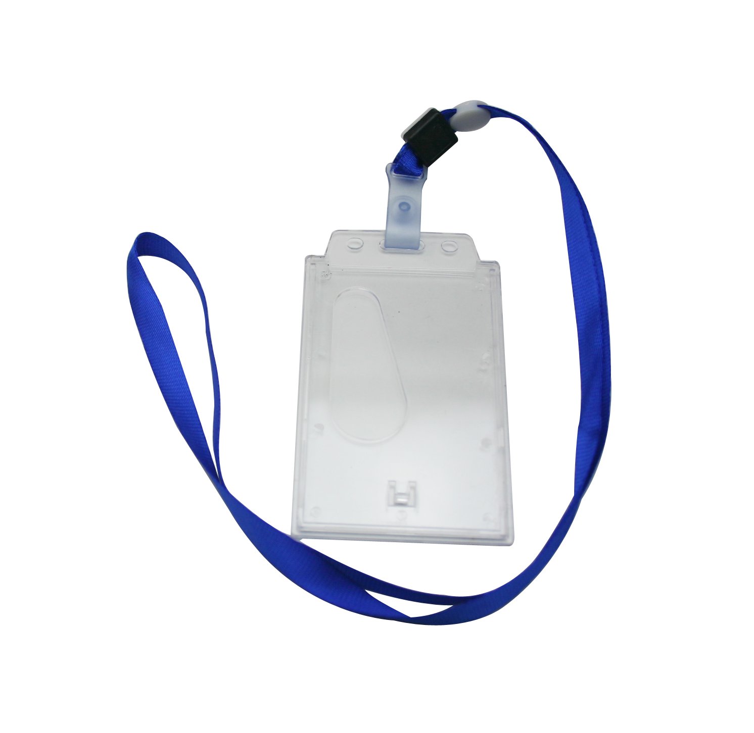 Generic Vertical Card Holder Neck Strap Lanyard Deep Blue Strap Clip Pack of 15