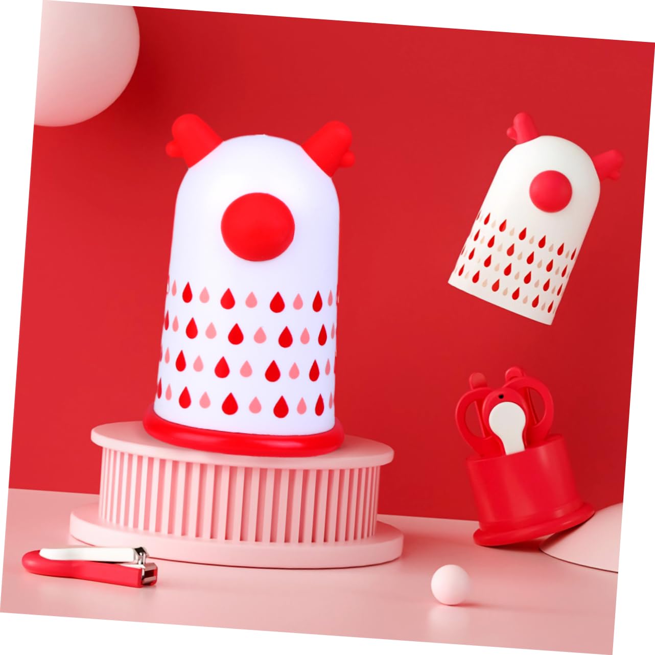 ERINGOGO Nail Clippers Nail Care Kit (Scissors File Tweezers Case) Pp Stainless Steel Safe for Tiny Fingers Ideal New Mom