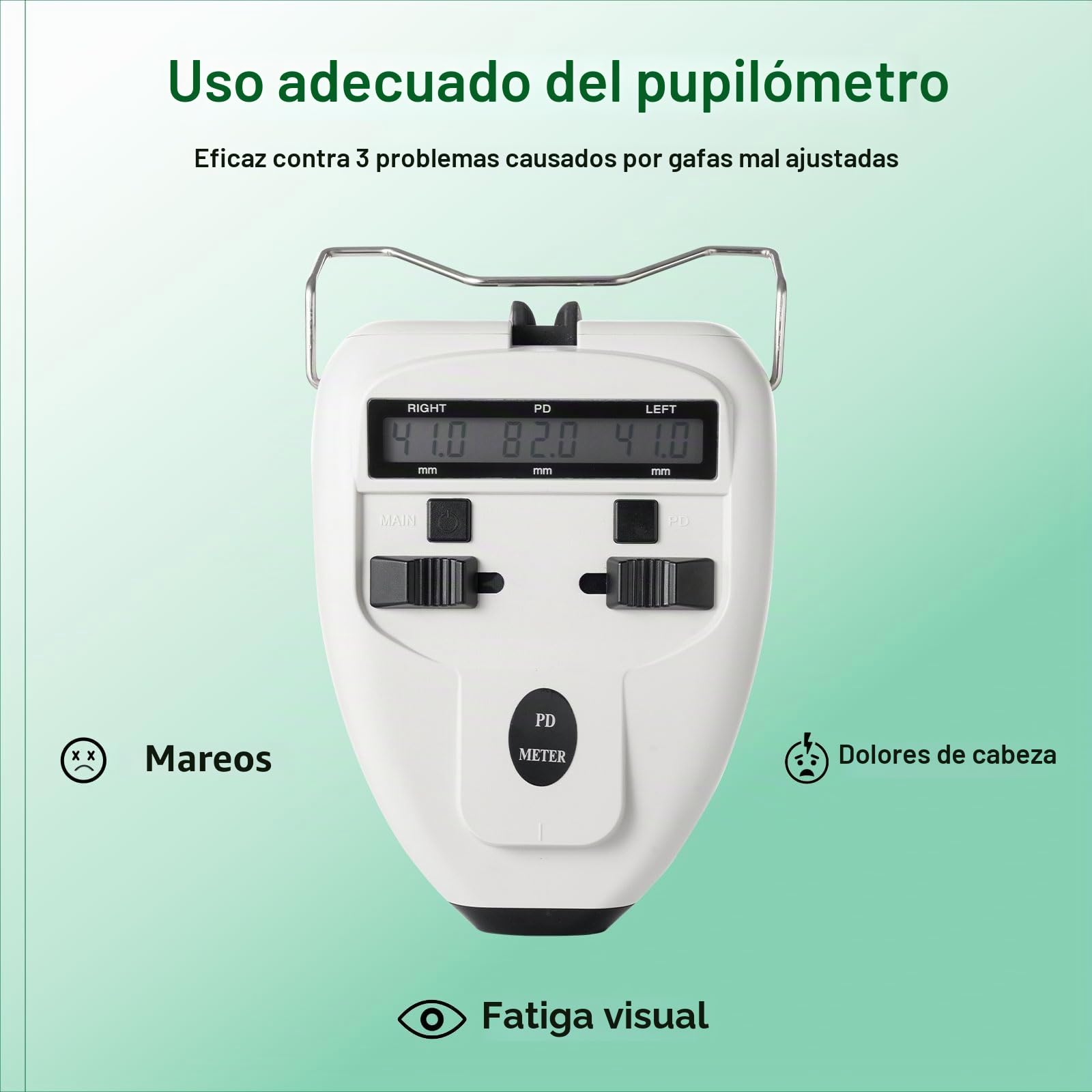 Medidor óptico Digital de Distancia pupilar LED, medidor de PD, puilómetro, Herramienta de medición de Distancia interpupilar, Equipo oftálmico con Pantalla LCD, PD óptico