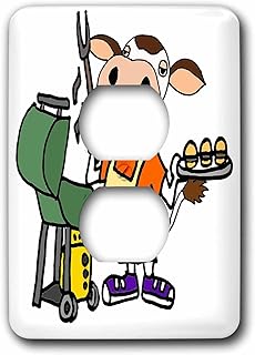 3dRose Cute funny Cow Grilling Hamburgers on Barbecue Grill... - Light Switch Covers (lsp-383185-6)