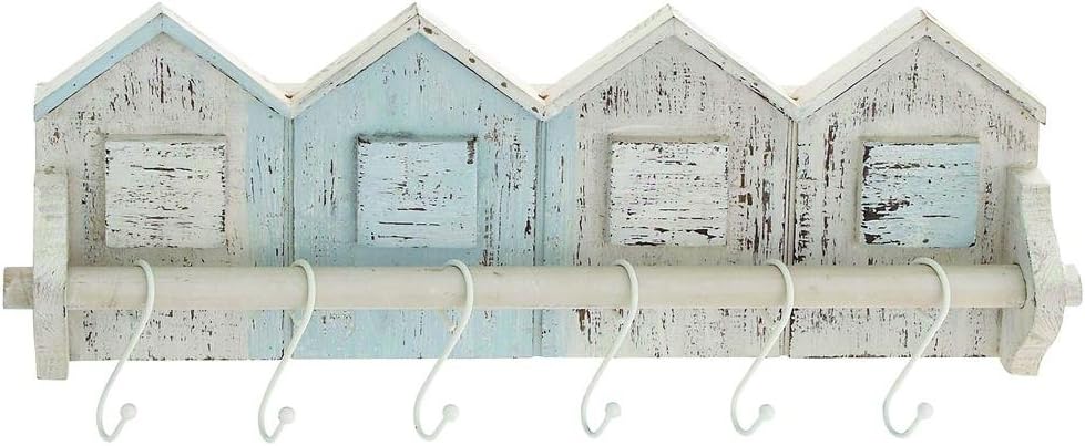 Home-Shaped Wood and Metal Wall Hooks