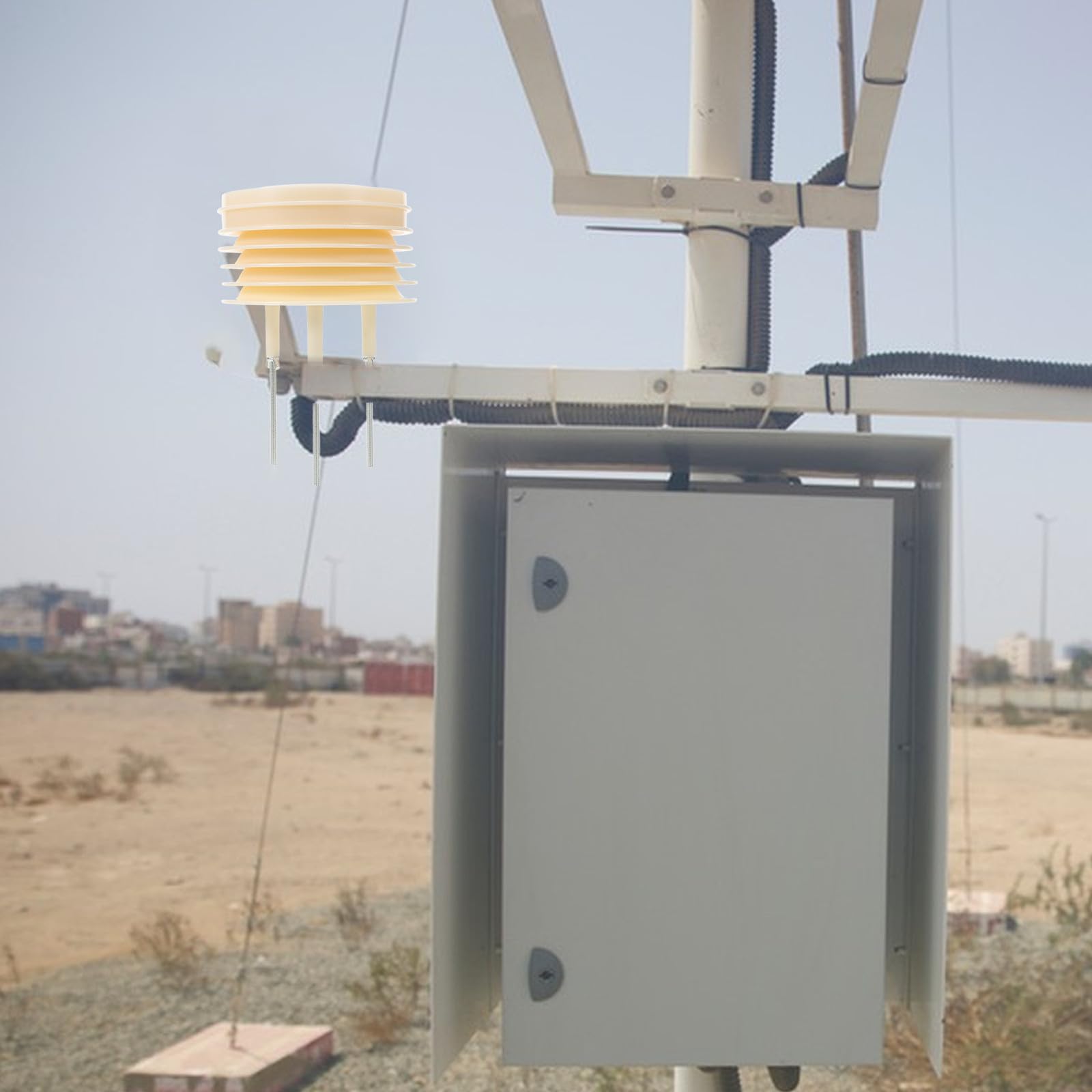 Wetterstationskasten für Sensoren mit Lüftergehäuse, Kunststoff Metall