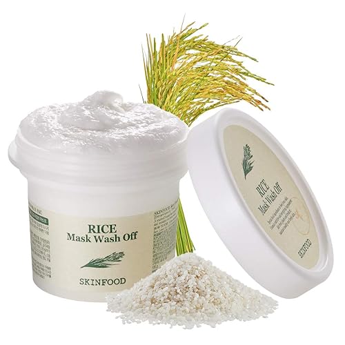 SKINFOOD - Mascarilla de arroz de 353oz exfoliante de arroz blanco para oscurecer la piel limpiador facial exfoliante de poros suaviza la piel SKINFOOD - Mascarilla de arroz de 353oz exfoliante de arroz blanco para oscurecer la piel limpiador facial exfoliante de poros suaviza la piel
