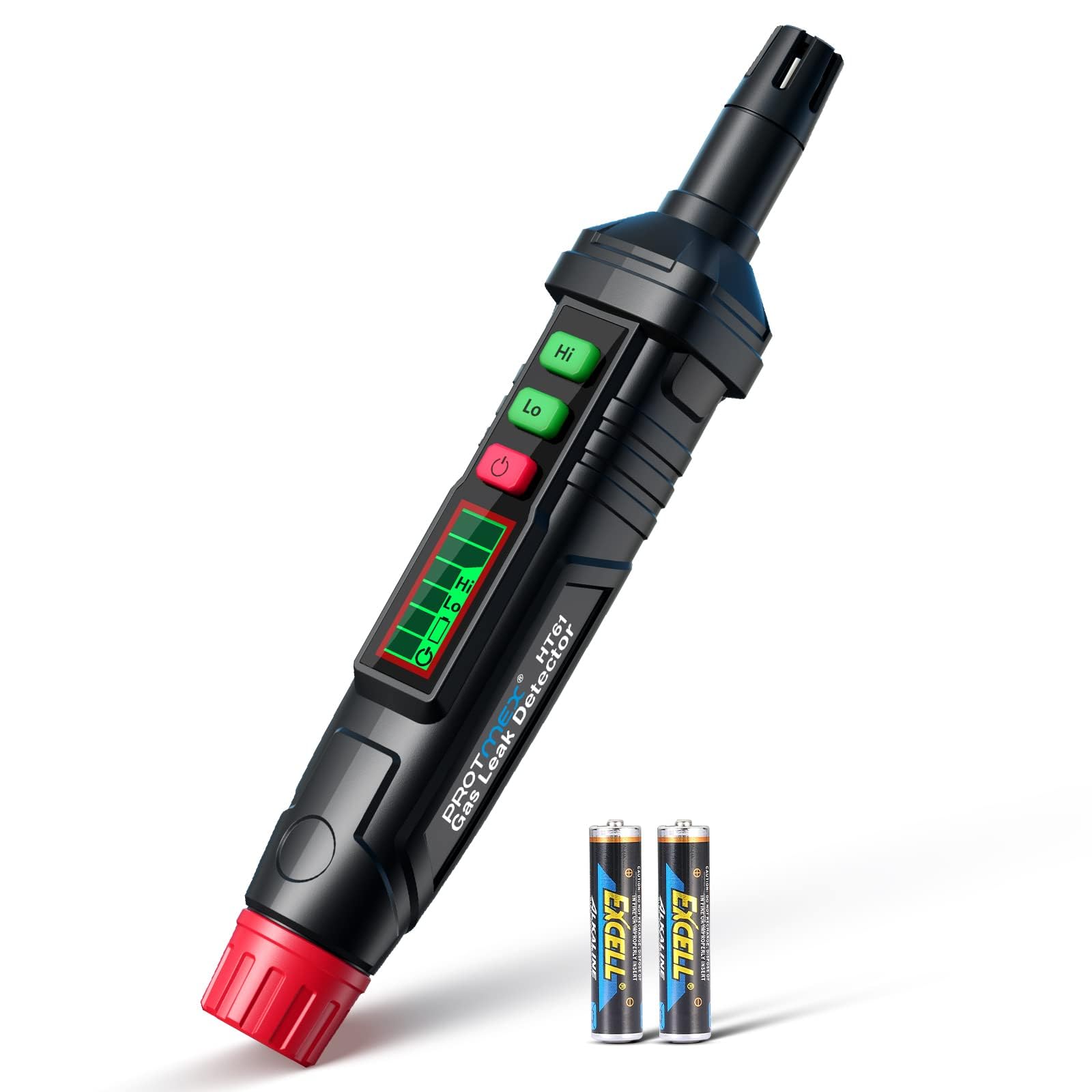 Portable Natural Gas Detector with Lo/Hi Mode - Audible & Visual Alarm, 50-1000 PPM Range - Detects Methane, Propane, Ethane, Combustible Gas - Suitable for Home, RV, Industrial Use, Battery Included