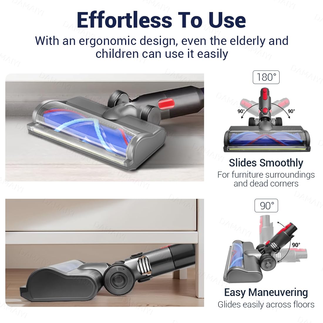 LED Bürste Kompatibel mit Dyson V7 V8 V10 V11 V15 Staubsauger,Austauschbarer Bürstenkopf mit Direktantriebszubehör,für Parkett,Hartböden und Teppiche.(2PS bürste)