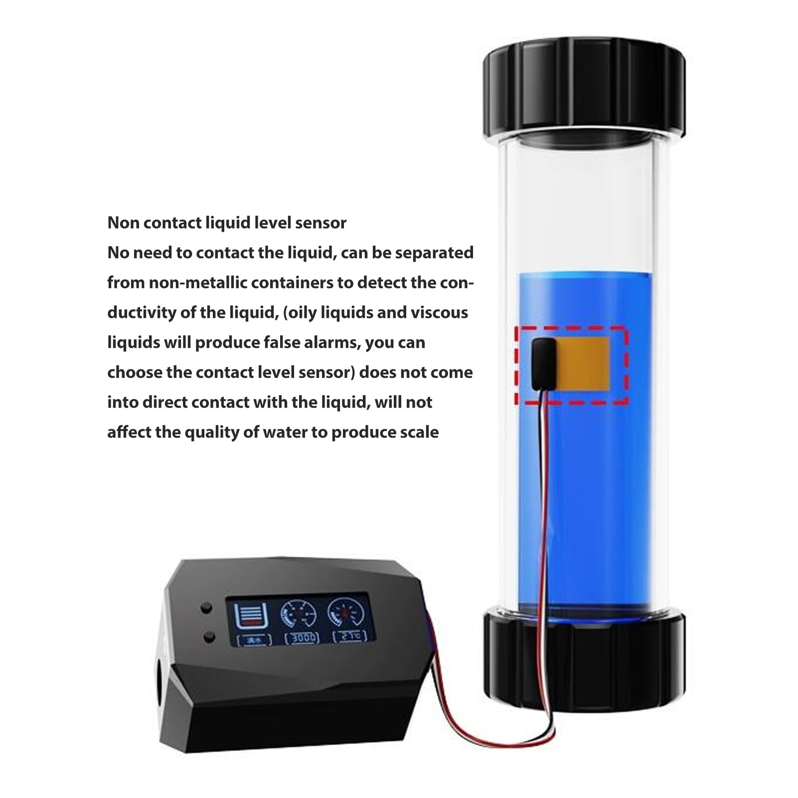 Termómetro de Refrigeración por Agua para PC, Pantalla de Refrigeración por Agua para PC, Pantalla de Temperatura para Kit de de Refrigeración por Agua (BLACK)