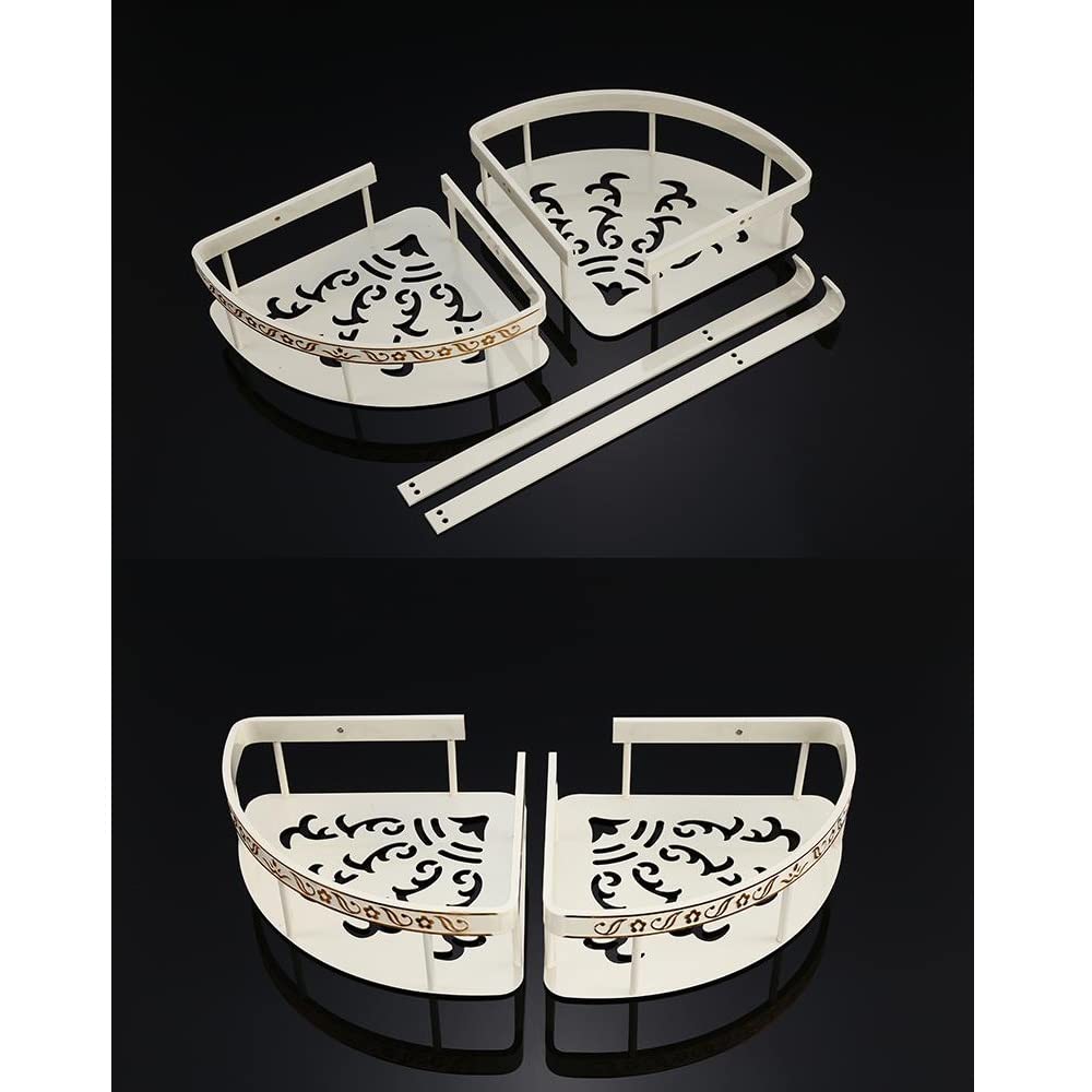 Estantes de baño exquisitos Caddy de ducha Estante de baño de aleación de aluminio tallado, Cesta montada en la pared Artículos de mano para baño Baño blanco Almacenamiento de estante de baño (Color :